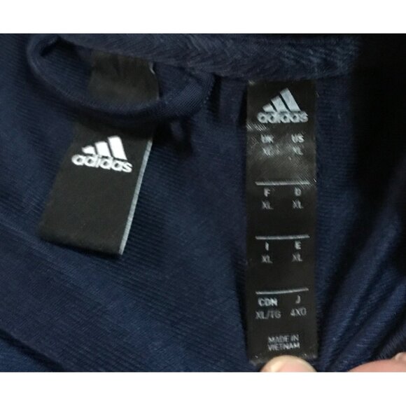 Adidas Jacket Mens Dark Navy Blue Track Size XL Polyester Full Zip Retro - Picture 7 of 10